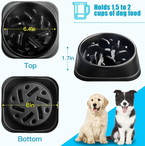 Vista 2 de UPSKY Cuenco de alimentación lenta para perros pequeños con rompecabezas - Antideslizante, antihinchazón, antiasfixia