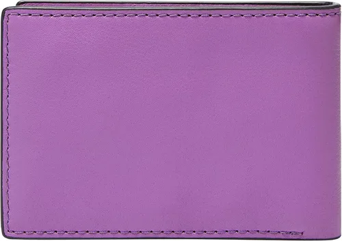 Vista 2 de Fossil Cartera de cuero delgada minimalista plegable con bolsillo frontal para hombre