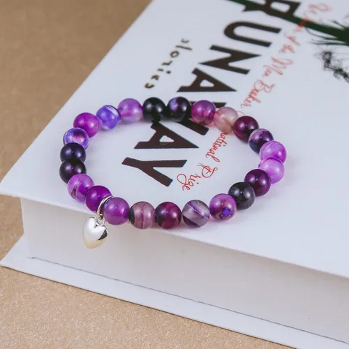 Vista 3 de Caiyao Pulsera elástica inspiradora con cuentas de piedra natural y corazón Life is Tough But So Are You para mujeres, niñas, hombres, adolescentes
