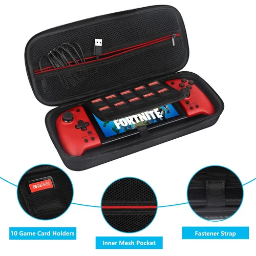 Vista 5 de DEMOORY Hori Split Pad Pro Case, Carry Case for Hori Switch Split Pad Pro Controller, Portable Hard Shell Protective Travel Carrying Bag with