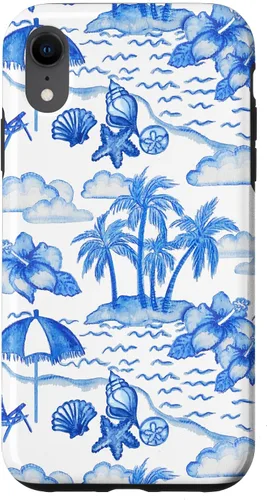 Vista 24 de Funda para iPhone 16 Coastal Nieta Preppy Hawaiian Hibiscus Coconut Girl