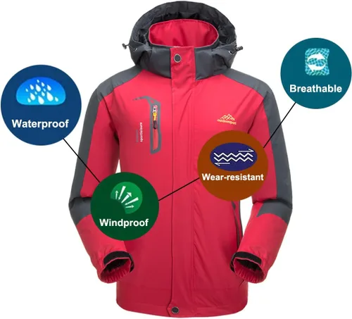 Vista 5 de Chaqueta impermeable para hombre, con capucha, senderismo, pesca, resistente al viento
