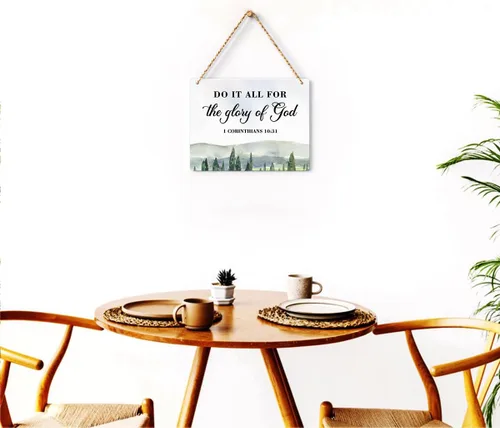 Vista 4 de Decoración inspiradora Do It All for the Glory of God 1 Corinthians 10:31, regalos cristianos, versículo bíblico, arte de pared, letrero colgante