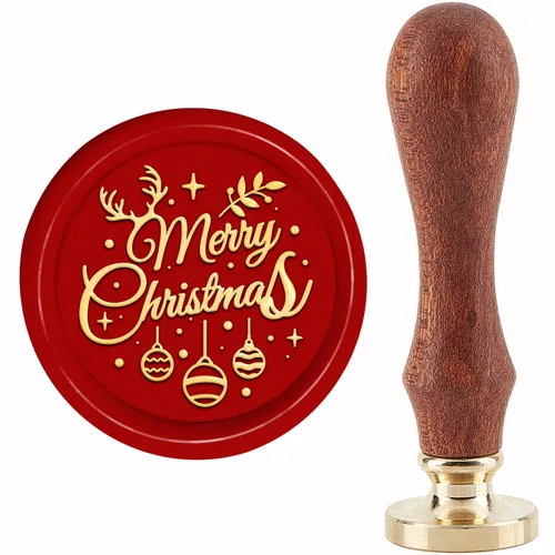 Vista 25 de CRASPIRE Sello de cera de Navidad X'Mas EVE para árbol de Navidad de 1.181 in/1.18 pulgadas, sello de sellado de cabeza de latón extraíble con mango