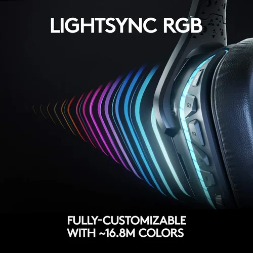 Vista 7 de Logitech Auriculares para juegos G935 Kabellos con sonido envolvente 7.1 Lightsync