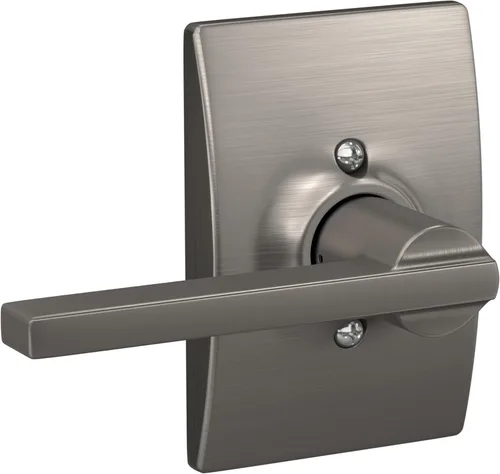 Vista 20 de Schlage F51A LAT 716 Latitude - Manija de puerta con bloqueo de entrada con llave, en acabado de bronce envejecido