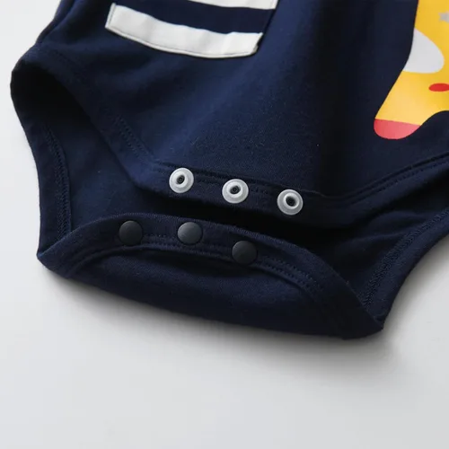 Vista 74 de Conjunto de 3 piezas de ropa de bebé recién nacido con estampado de manga larga + pantalones + sombrero