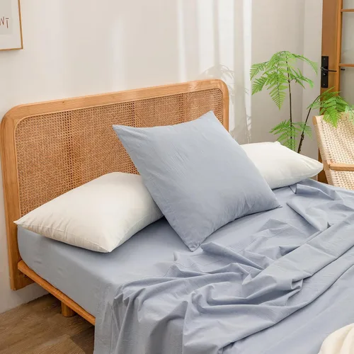 Vista 55 de BESTOUCH 100% Algodón Lavado Funda de Almohada para Cabello y Piel, Sensación de Lino, Suave, Cómoda, Transpirable, Juego de 2 Fundas de Almohada