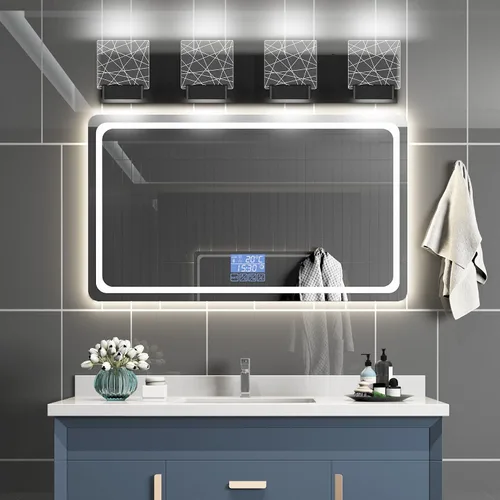 Vista 3 de Aipsun Accesorios de iluminación de tocador de baño negros modernos accesorios de iluminación LED vanidad para baño 4 luces vanidad iluminación 6000
