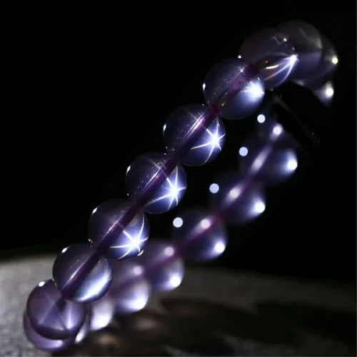 Vista 3 de Rosa Natural Rose Quartz Gemstone Star Light Ronda Crystal pulsera de abalorio