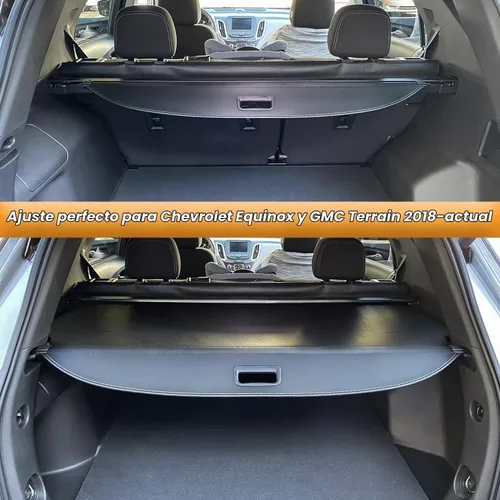 Vista 3 de Cubierta de carga para maletero para Chevy Chevrolet Equinox GMC Terrain 2018 2019 2020 2021 2022 2023 2024 2025 Cubierta retráctil para maletero