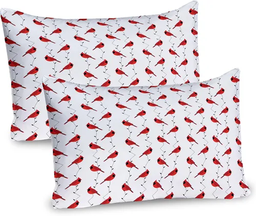 Vista 29 de Lunarable Juego de 2 fundas para almohada de otoño, tema vintage otoñal con estilo granja, ilustración de flores silvestres, artículo de cama