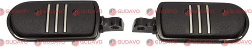 Vista 2 de Motocicleta cromo aluminio pie clavijas delantero pedal conductor clavijas con soportes para HONDA VF750 MAGNA 1996-2004 (G3I negro)