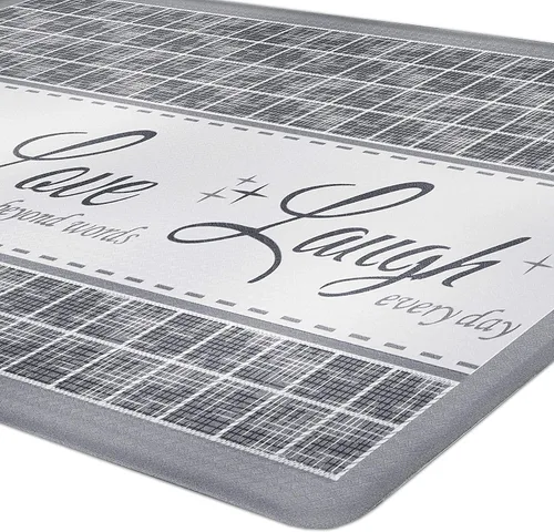 Vista 2 de PowerSellerUSA Live Love Laugh, tapete antifatiga en relieve, antideslizante, espuma de PVC ecológica, resistente al agua, tapete cómodo