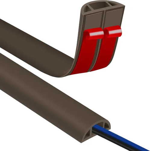 Vista 14 de JAHOMFAI Cubierta para cables de piso 1m de largo, cubiertas para cables en el suelo para proteger los cables y prevenir riesgos de caídas, fácil