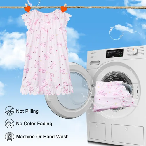 Vista 5 de JESKIDS Camisones de satén para niñas, camisón de seda, ropa de pijama
