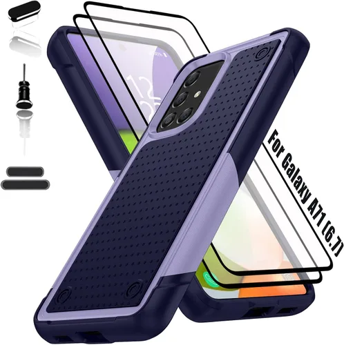 Vista 10 de Funda resistente para Samsung Galaxy A71 (5G) de 6.7 pulgadas, 4 esquinas con bolsas de aire [protección contra caídas de 12 pies], agarre