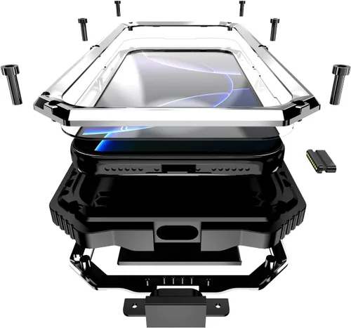 Vista 22 de Lunivop Compatible con iPhone 15 Pro Max Funda Protección Resistente a Prueba de Polvo Protector de Pantalla Integrado Soporte Resistente 360 Cuerpo
