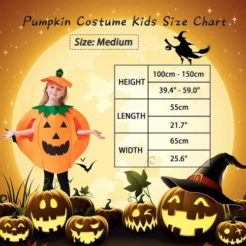 Vista 7 de Ditard Disfraz de calabaza para niños pequeños divertidos disfraces de Halloween de 3 piezas trajes de calabaza para niños y niñas cubos de Halloween