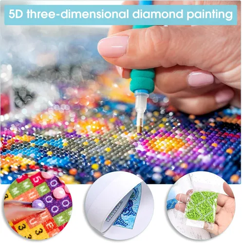 Vista 6 de Pavemlo Kits de arte de diamantes 5D para adultos, águila elevada, arte de diamantes de taladro completo, pintura de animales con diamantes, arte