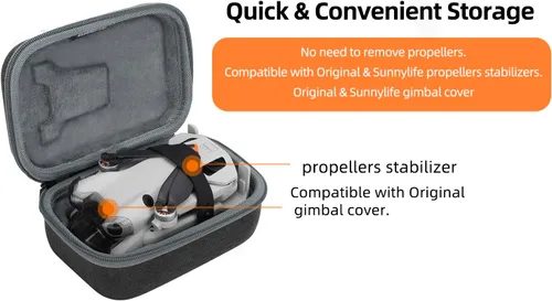 Vista 4 de Mini4 Pro Funda para DJI Mini 4 Pro Accesorios Drone Body Bag RC2 RC-N2 Controlador Remoto Viaje Llevar Shell Duro