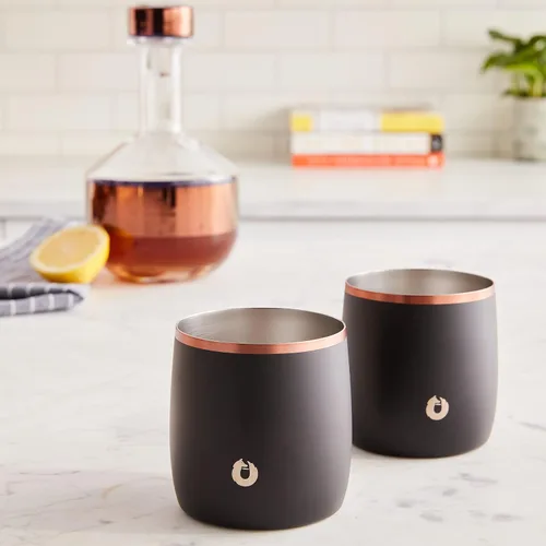 Vista 10 de SNOWFOX Vasos Whiskey Rocks de acero inoxidable con aislamiento al vacío de alta calidad, juego de 2, Old Fashioned, whisky, vasos lowball, elegante