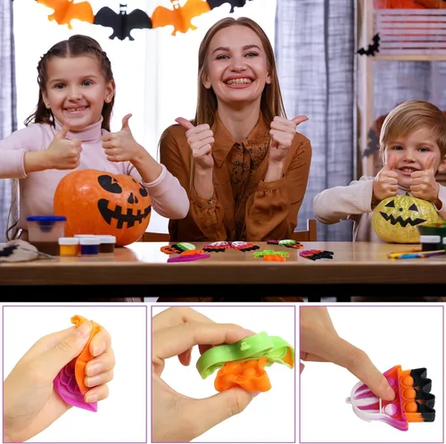 Vista 4 de Paquete de 24 mini juguetes sensoriales antiestrés de Halloween para niños y niñas, regalos de fiesta de Halloween, bolsas de golosinas