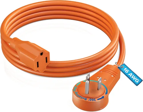 Vista 18 de Maximm Cable de extensión de enchufe plano giratorio de 360° de 0.5 pies, cable de alimentación de 3 clavijas, cable de alimentación de 16 Awg