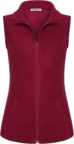 Vista 17 de SeSe Code Chaleco de forro polar ligero con cremallera frontal y bolsillos para mujer