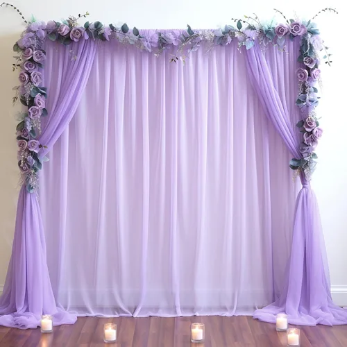 Vista 10 de Cortina de telón de fondo de tul azul bebé de 10 x 10 pies para fiestas, cortinas de fondo transparentes para bodas, baby shower, baby shower