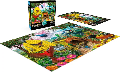Vista 4 de Buffalo Games - Hidden Birds - Rompecabezas de 1000 piezas