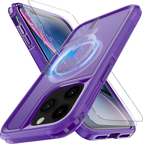 Vista 28 de Funda para iPhone 13 Pro Max y iPhone 14 Pro Max, [compatible con MagSafe] [prueba anticaídas de 10 pies] [2 protectores de pantalla de TPE]