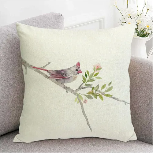 Vista 12 de Juego de fundas de cojín de lino con decoración de animales de estilo granja, funda de cojín para pájaros, cojín para patio, jardín, sofá, sillón