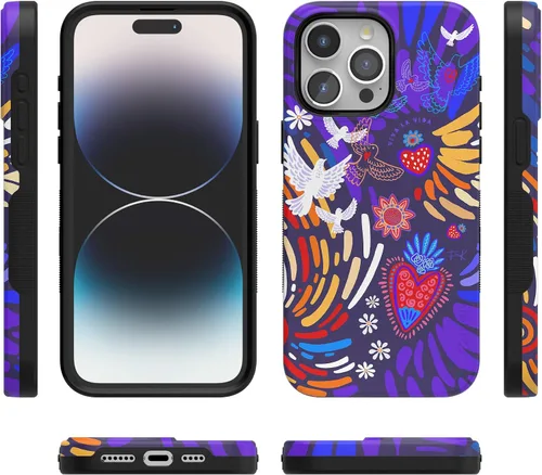 Vista 5 de Carcasa Casely iPhone 15 Pro Viva La Vida Collage de Frida Kahlo Diseño Protector Audaz Compatible con MagSafe