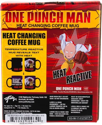 Vista 4 de JUST FUNKY One Punch Man - Taza de café de cerámica (16 onzas)