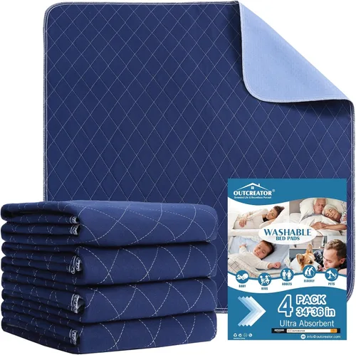 Vista 39 de OUTCREATOR® Almohadillas de cama lavables de 34" x 56" (paquete de 2), protector de colchón para incontinencia, almohadillas impermeables