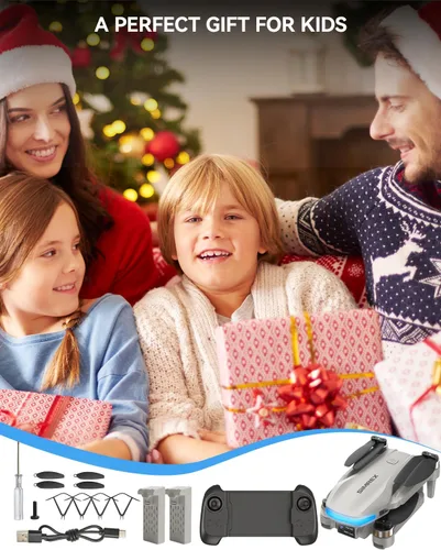 Vista 15 de SIMREX Drone FPV 4K con motor sin escobillas para principiantes y adolescentes, vuelo de 40 minutos, posicionamiento de flujo óptico, control