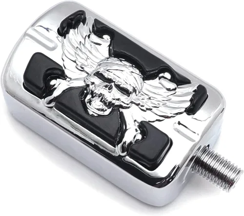 Vista 6 de Wing Cráneo Zombie Forma Willie G. Cráneo Shifter Peg para Harley Electra Amplia Super Low Glide Softail XLX chapado en cromo