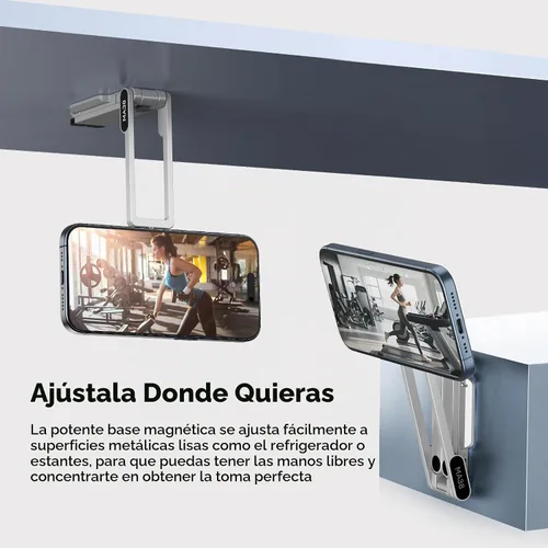 Vista 3 de ULANZI MA38 - Trípode magnético para teléfono para iPhone, mini trípode portátil para Magsafe con tornillo de doble cara de 1/4 pulgadas, gancho