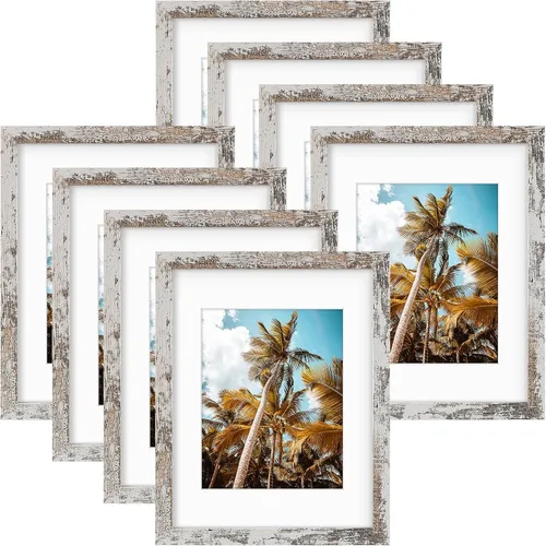 Vista 87 de Frametory, Marco de fotos de 11 x 14 pulgadas con paspartú para fotos de 8 x 10 pulgadas, moldeado ancho de vidrio de alta definición, accesorios