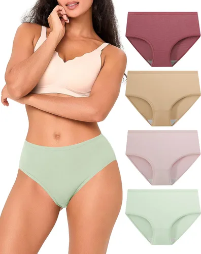 Vista 10 de BAMBOO COOL Ropa interior transpirable de malla de bambú para mujer, bragas de absorción de humedad, suaves y ligeras Multicolor A (paquete de 6)