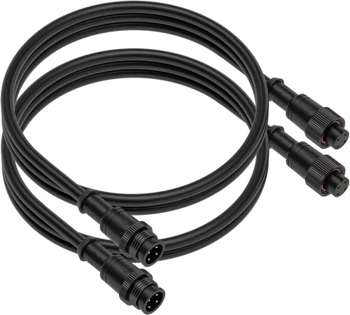Vista 15 de BTF-LIGHTING Conector eléctrico de tuerca metálica de 2 pines, 18 AWG IP68, conector hembra macho de 7.87 pulgadas/7.9 in, cable de extensión