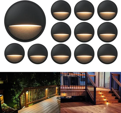 Vista 9 de GKOLED Paquete de 8 luces LED de bajo voltaje, luces de escalón de párpados de tamaño mini con chips LED integrados de 0.8 W, clasificación IP65+