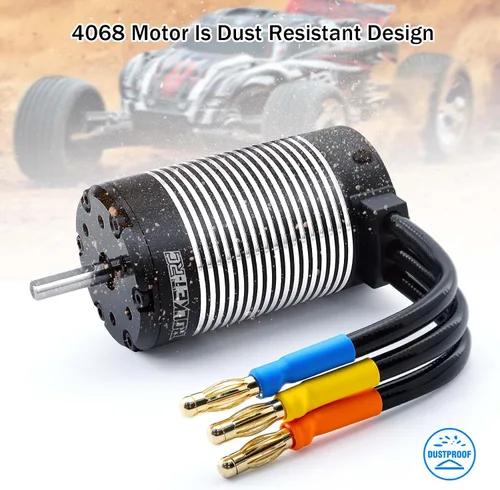 Vista 3 de Surpass Hobby 1700Kv 4-Pole Motor sin escobillas K4068 5S Motor Hi-Torque para 1/8 Buggy Truggy Monster
