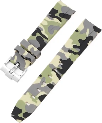 Vista 17 de Correa de camuflaje para Omega Moon Curvo Extremo Pulsera de goma de silicona Hombres Mujeres Sport Watch Band Accesorio 0.787 in