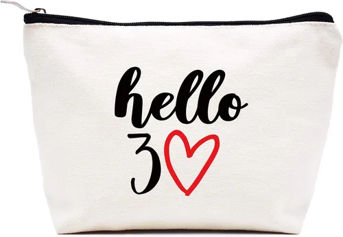 Vista 9 de LIBIHUA Bolsa de maquillaje de cumpleaños Bolsa de cosméticos Bolsa de viaje, Beige, 271-el Uno Donde Ture 40