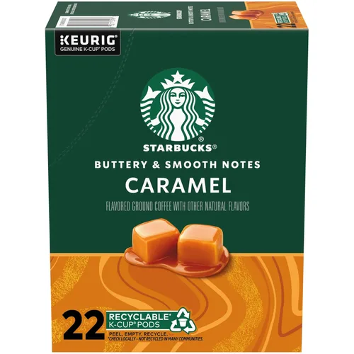 Vista 28 de Cápsulas de café K-Cup de Starbucks, café con sabor caliente o helado, caramelo, 10 cápsulas Keurig Cápsulas K-Cup 100% Arabica para cafeteras
