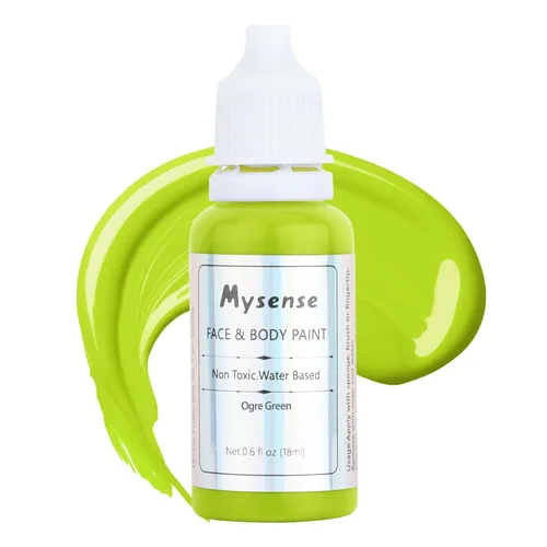 Vista 25 de Mysense Pintura corporal verde de Amazonas, maquillaje de disfraz de Gamora de la bruja Elphaba de Halloween, accesorios de atuendo del día de San