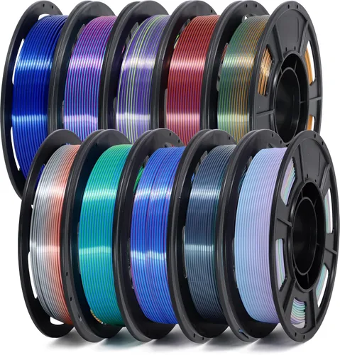 Vista 25 de Yousu Seda de Doble Color Filamento PLA para 3D Impresora Filamento Coextrusión PLA Multicolor Filamento PLA 1.75mm (± 0.03 mm) Compatible