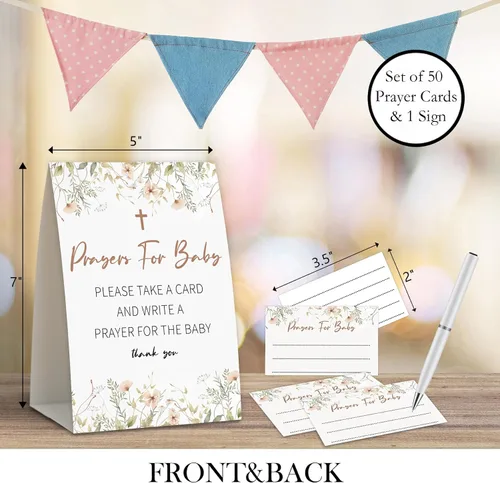 Vista 2 de Decoraciones bohemias para baby shower, oraciones para bebé, tarjetas de oración para baby shower, Biblia de bebé, juegos de baby shower, tarjetas